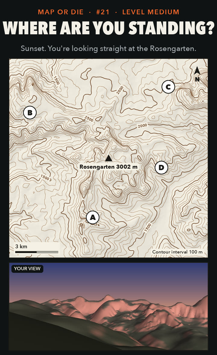 Map 21 · Rosengarten: WHERE ARE YOU STANDING?