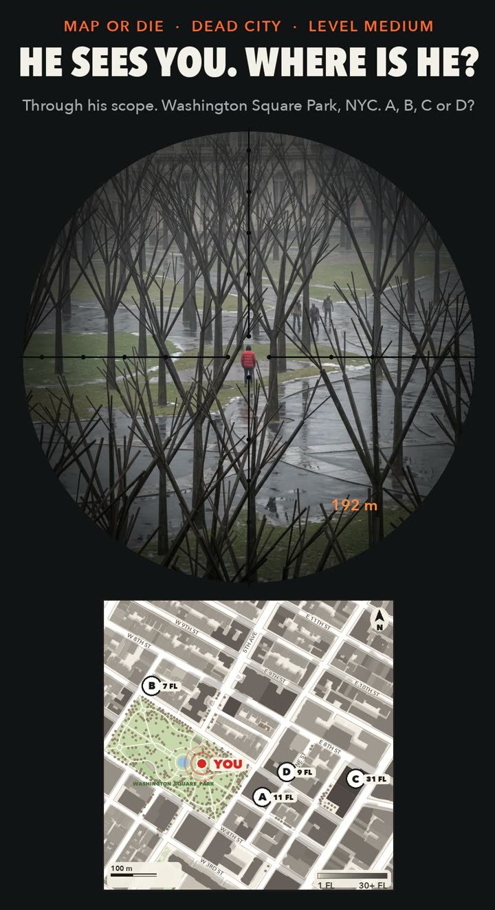 Dead City 02 · Washington Square Park: HE SEES YOU. WHERE IS HE?